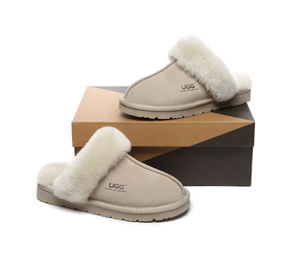 UGG Slippers - AUSTRALIAN SHEPHERD® UGG Women Premium Sheepskin Wool Muffin Slippers Special