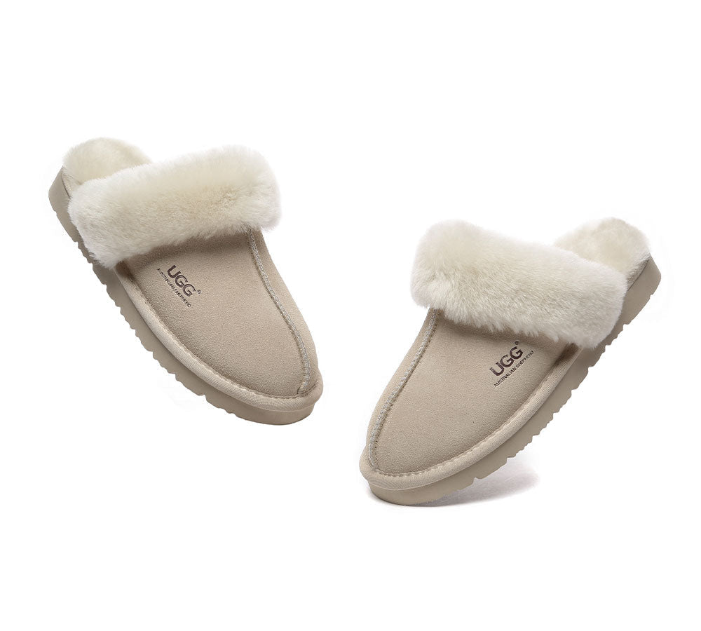 UGG Slippers - AUSTRALIAN SHEPHERD® UGG Women Premium Sheepskin Wool Muffin Slippers Special