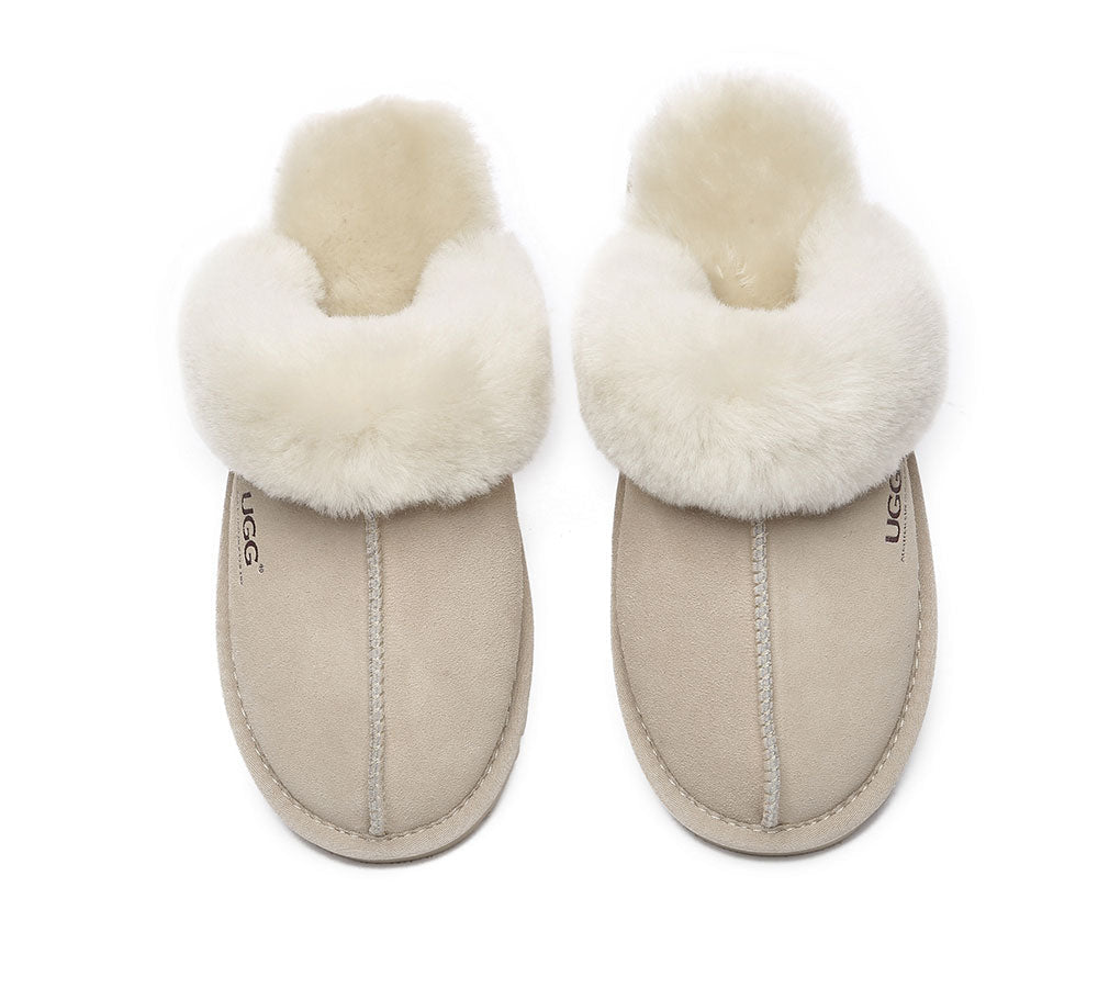 UGG Slippers - AUSTRALIAN SHEPHERD® UGG Women Premium Sheepskin Wool Muffin Slippers Special