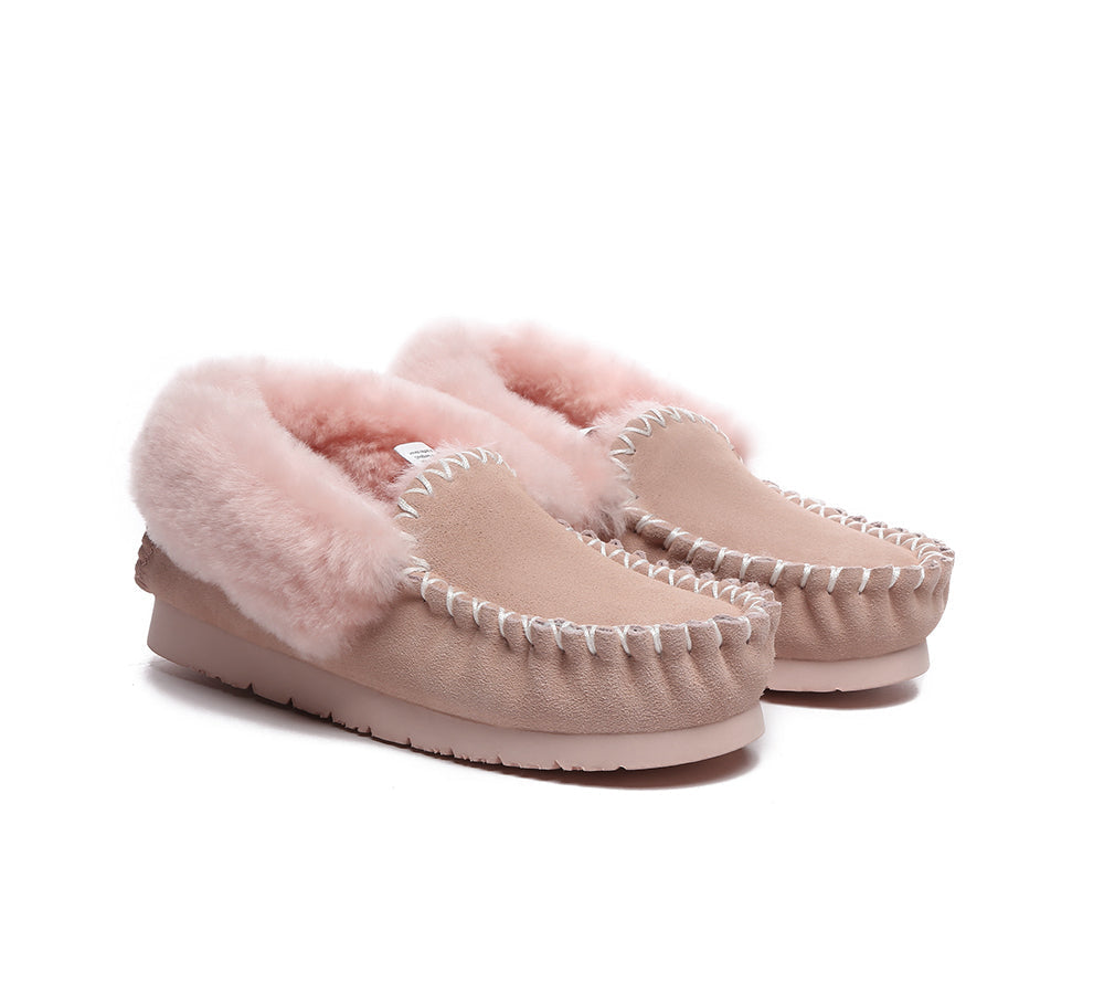 UGG Slippers - EVERAU® UGG Sheepskin Wool Ankle Slippers Popo Moccasin