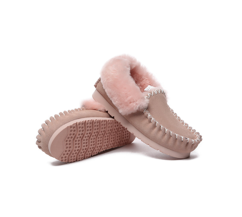 UGG Slippers - EVERAU® UGG Sheepskin Wool Ankle Slippers Popo Moccasin