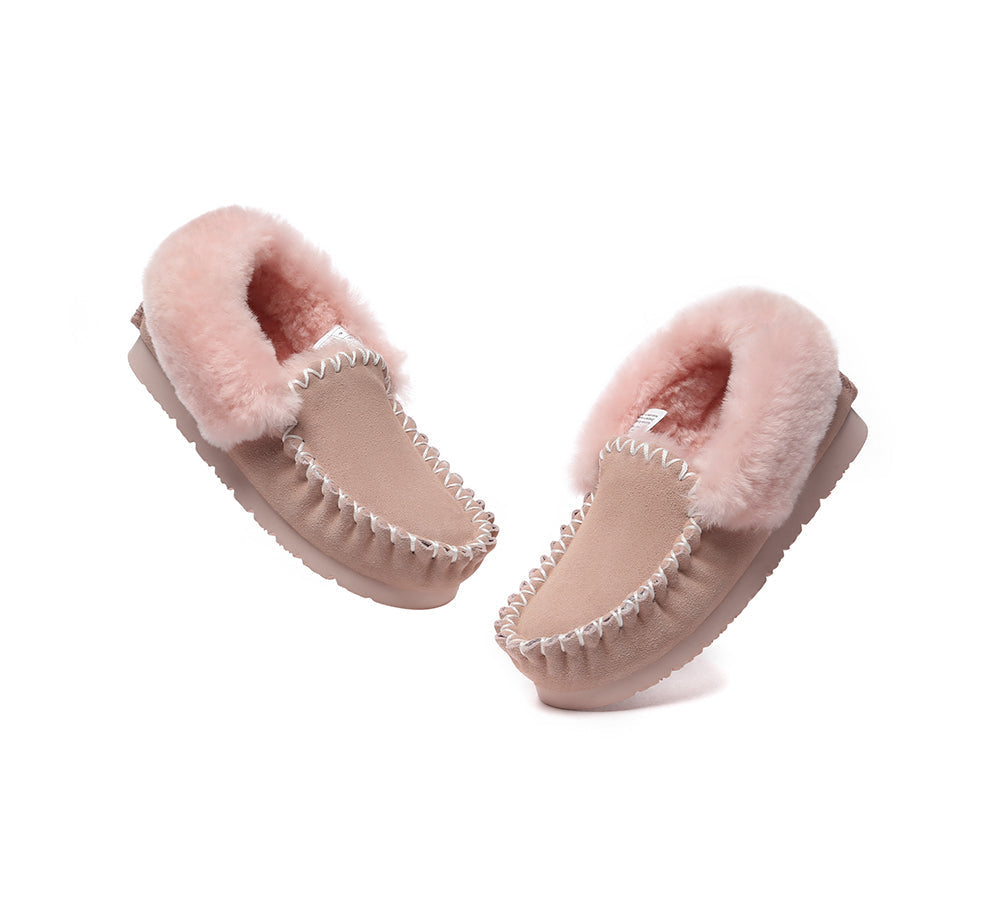 UGG Slippers - EVERAU® UGG Sheepskin Wool Ankle Slippers Popo Moccasin