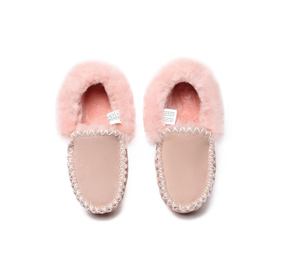 UGG Slippers - EVERAU® UGG Sheepskin Wool Ankle Slippers Popo Moccasin