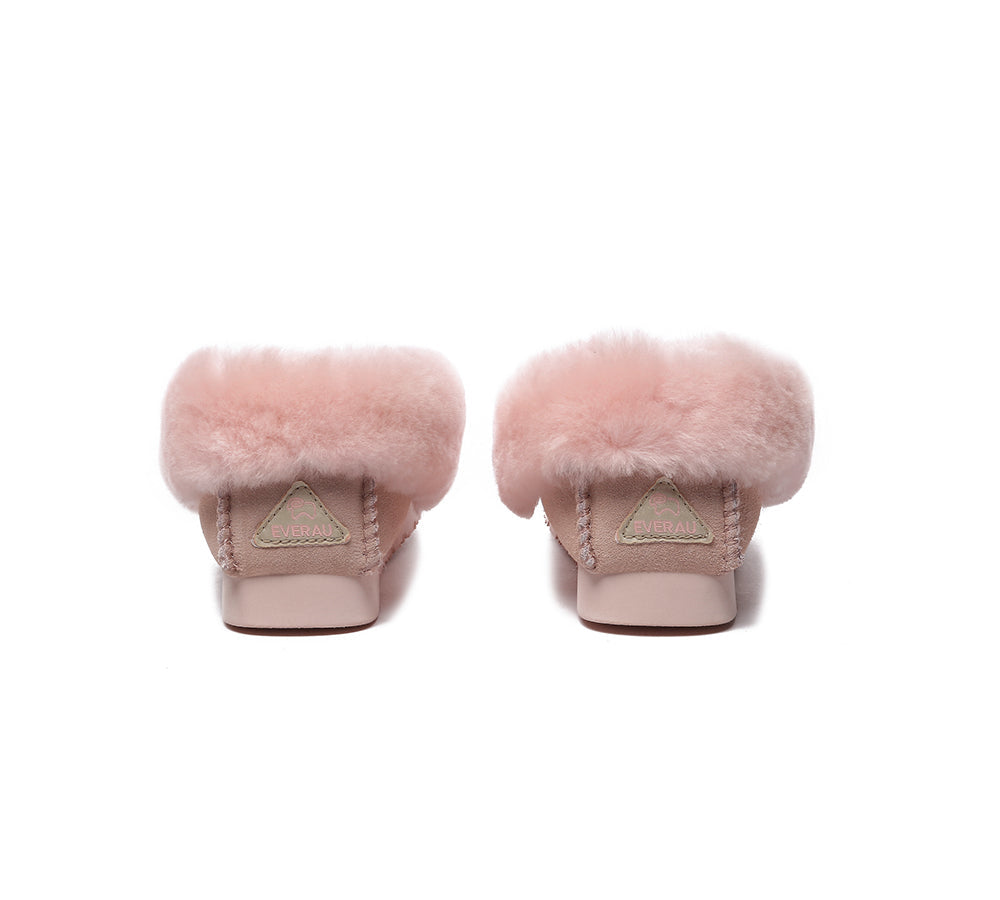 UGG Slippers - EVERAU® UGG Sheepskin Wool Ankle Slippers Popo Moccasin