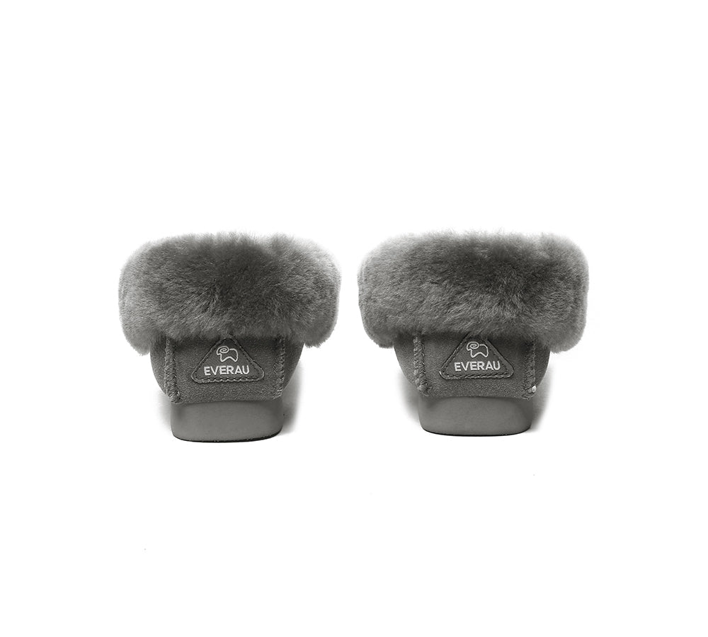 UGG Slippers - EVERAU® UGG Sheepskin Wool Ankle Slippers Popo Moccasin