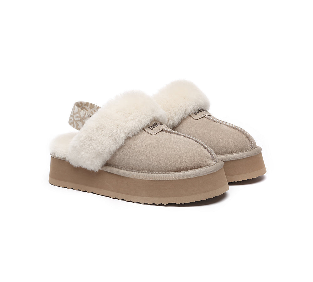 UGG Slippers - EVERAU® UGG Women Removable Strap Slingback Slippers Forever Platform