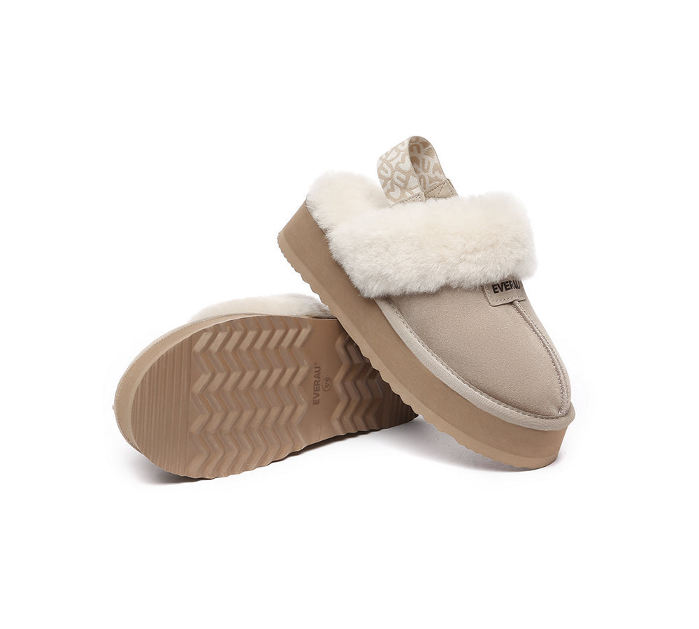 UGG Slippers - EVERAU® UGG Women Removable Strap Slingback Slippers Forever Platform