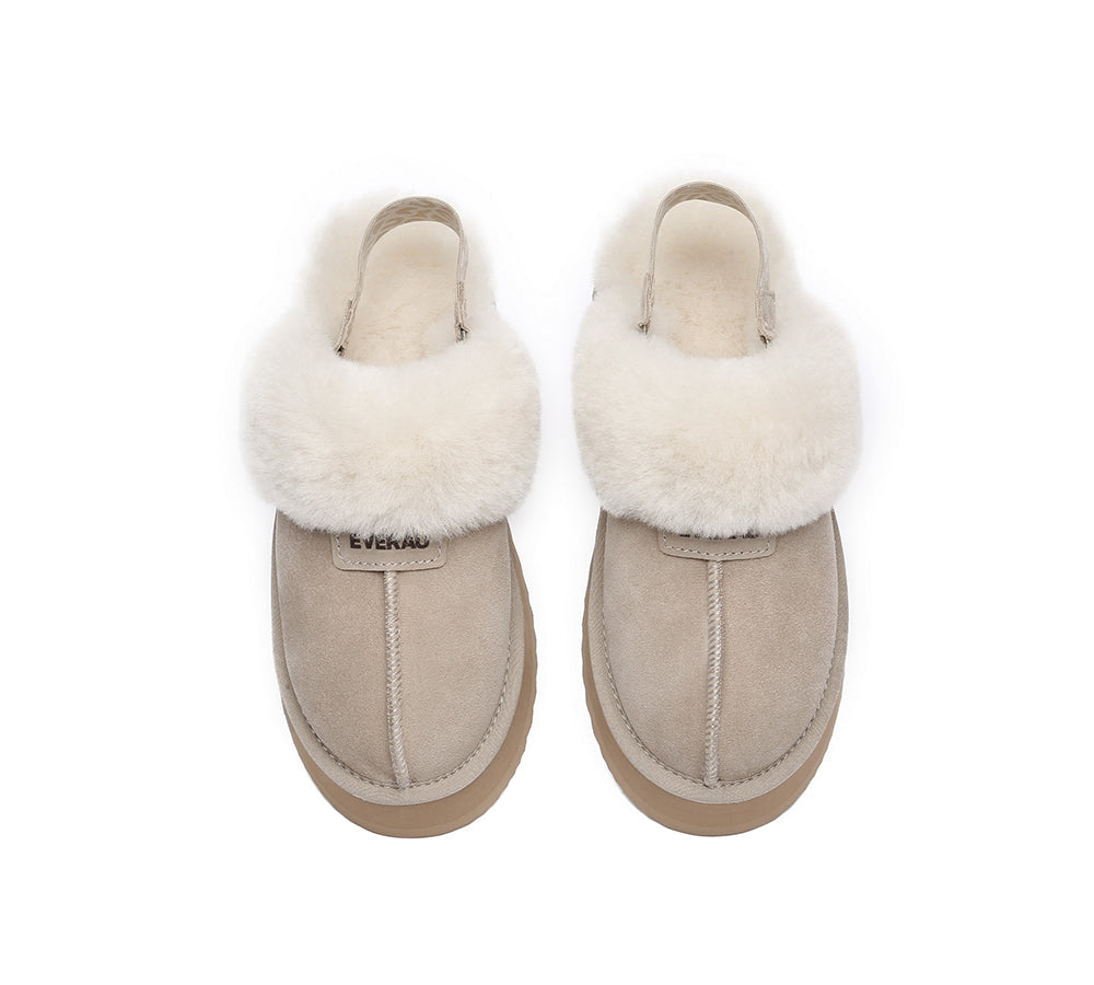 UGG Slippers - EVERAU® UGG Women Removable Strap Slingback Slippers Forever Platform