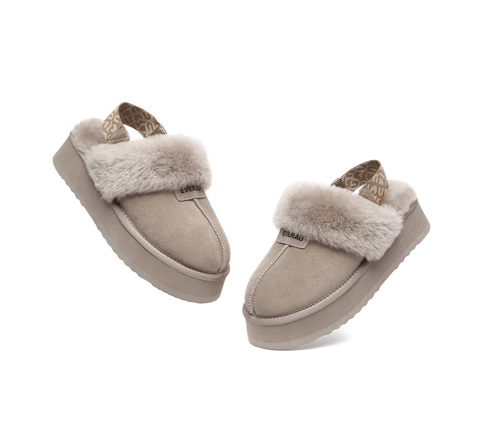 UGG Slippers - EVERAU® UGG Women Removable Strap Slingback Slippers Forever Platform