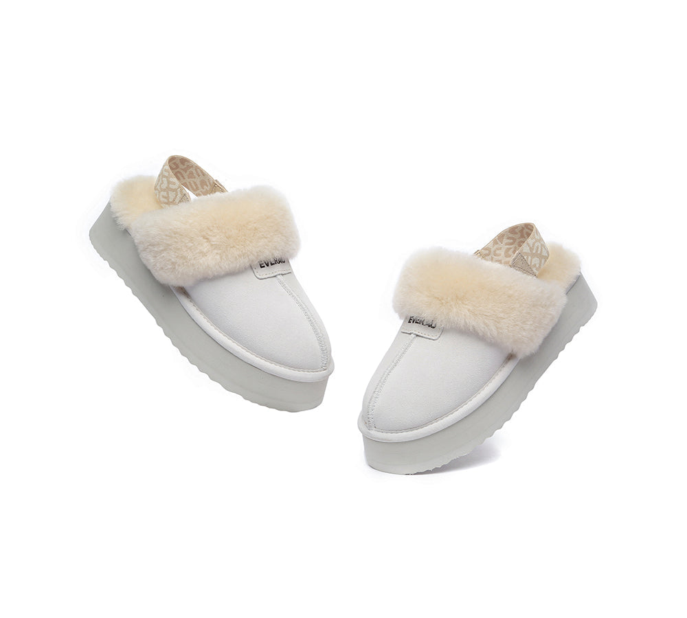 UGG Slippers - EVERAU® UGG Women Removable Strap Slingback Slippers Forever Platform