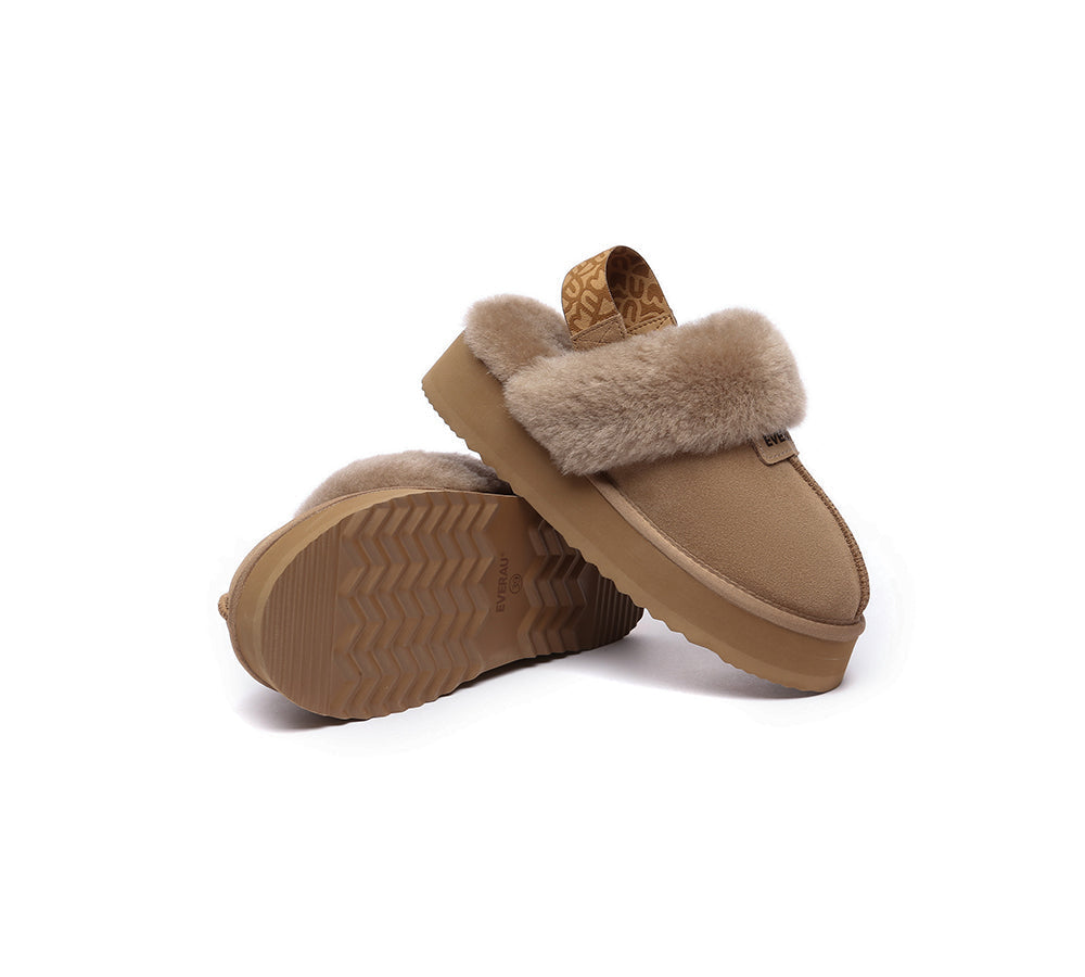 UGG Slippers - EVERAU® UGG Women Removable Strap Slingback Slippers Forever Platform