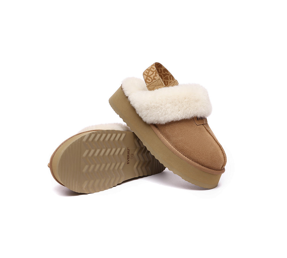 UGG Slippers - EVERAU® UGG Women Removable Strap Slingback Slippers Forever Platform