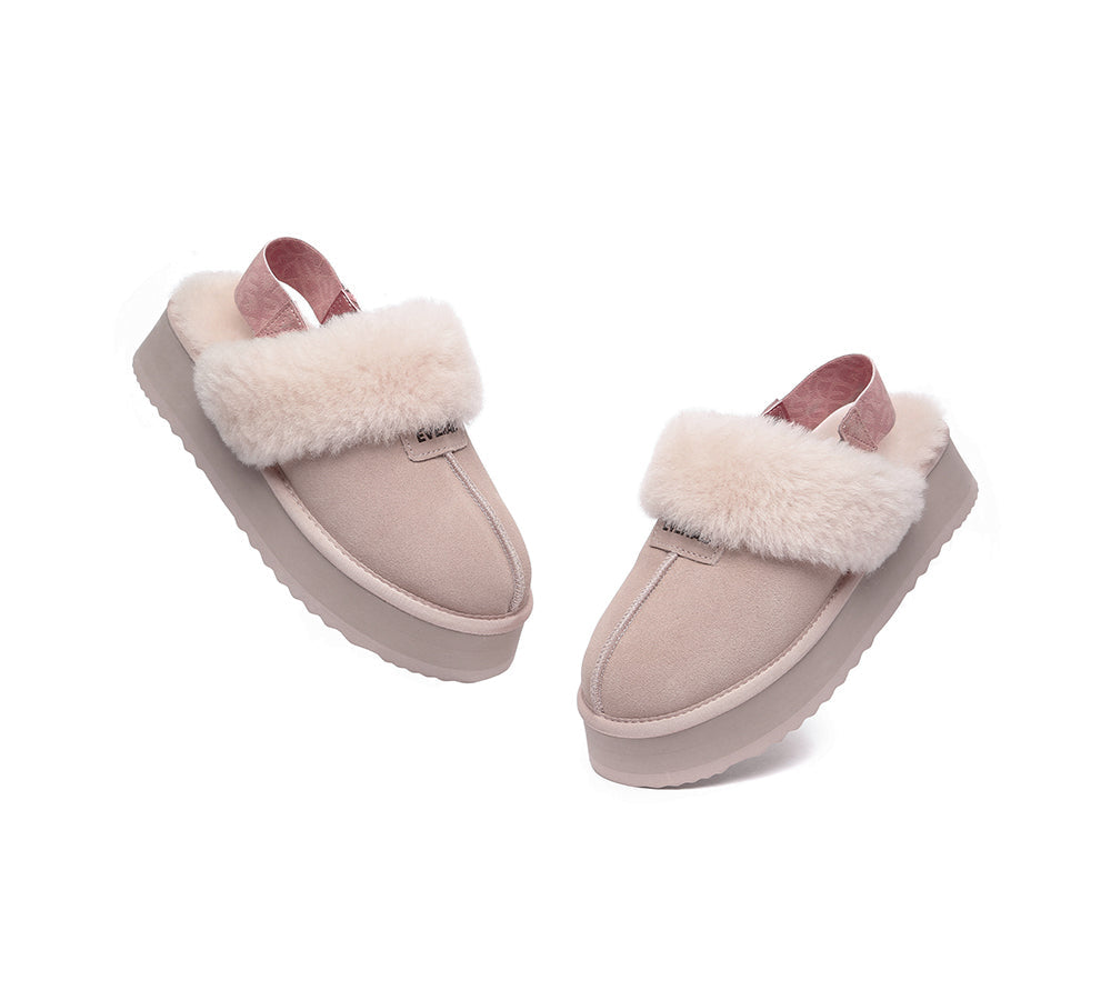 UGG Slippers - EVERAU® UGG Women Removable Strap Slingback Slippers Forever Platform