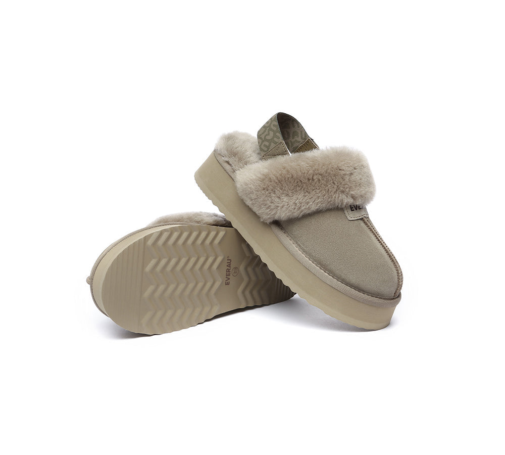 UGG Slippers - EVERAU® UGG Women Removable Strap Slingback Slippers Forever Platform