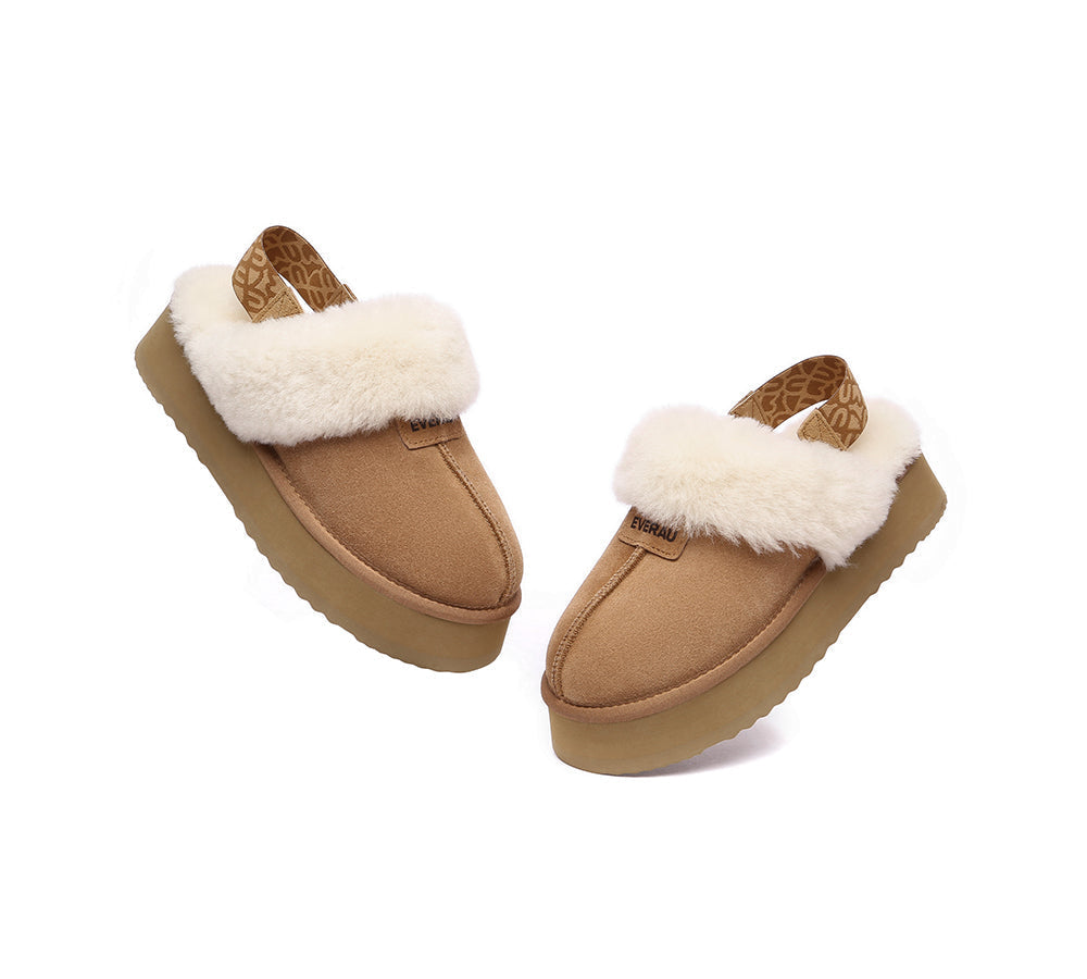 UGG Slippers - EVERAU® UGG Women Removable Strap Slingback Slippers Forever Platform