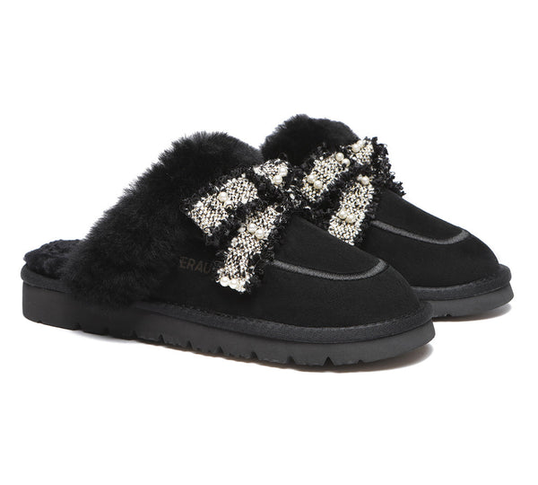 UGG Slippers - Premium Sheepskin Bow Slipper Women Barbra