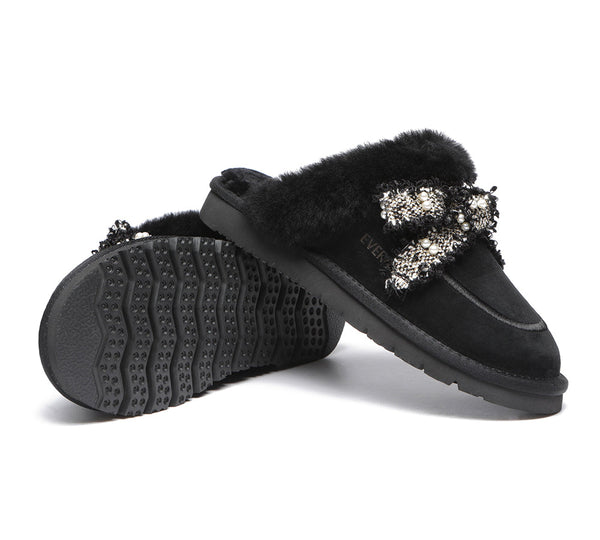 UGG Slippers - Premium Sheepskin Bow Slipper Women Barbra