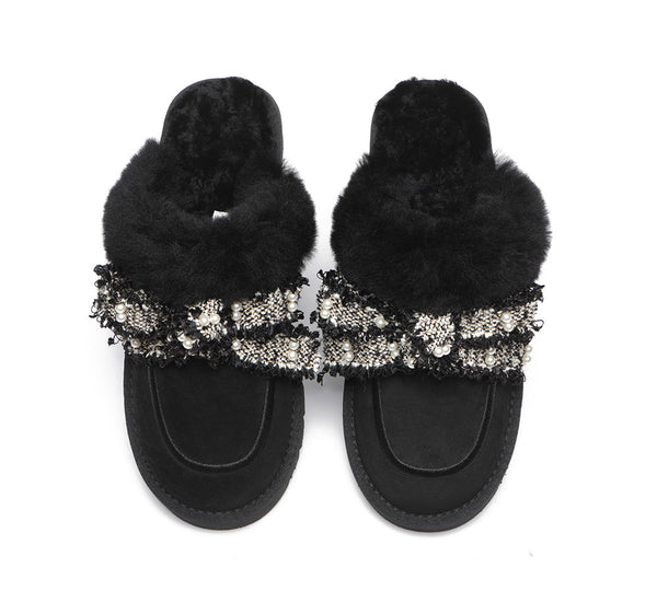UGG Slippers - Premium Sheepskin Bow Slipper Women Barbra