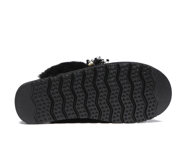 UGG Slippers - Premium Sheepskin Bow Slipper Women Barbra