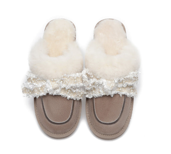 UGG Slippers - Premium Sheepskin Bow Slipper Women Barbra