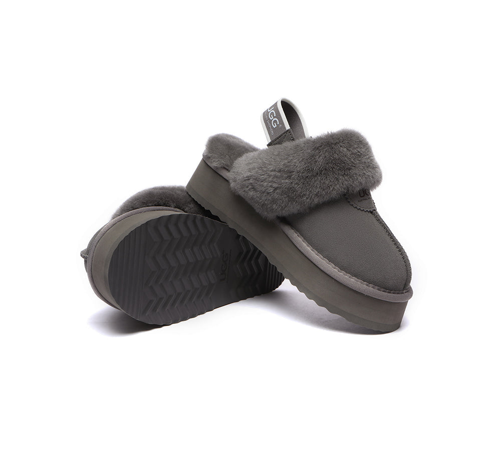 UGG Slippers - Removable Strap Slingback UGG Slipper Women Waffle Platform