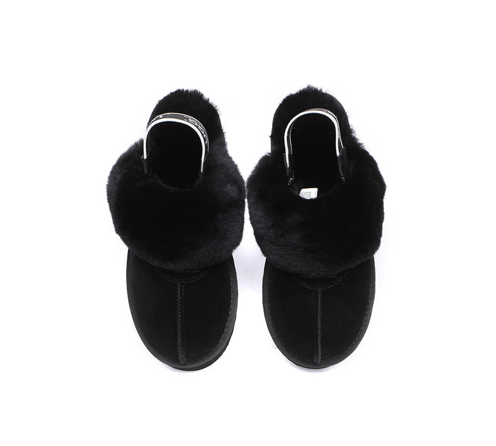 UGG Slippers - Removable Strap Slingback UGG Slipper Women Waffle Platform