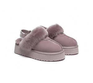 UGG Slippers - Removable Strap Slingback UGG Slipper Women Waffle Platform