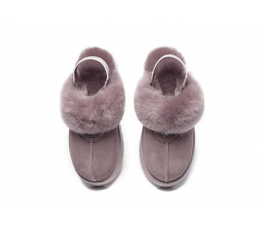 UGG Slippers - Removable Strap Slingback UGG Slipper Women Waffle Platform