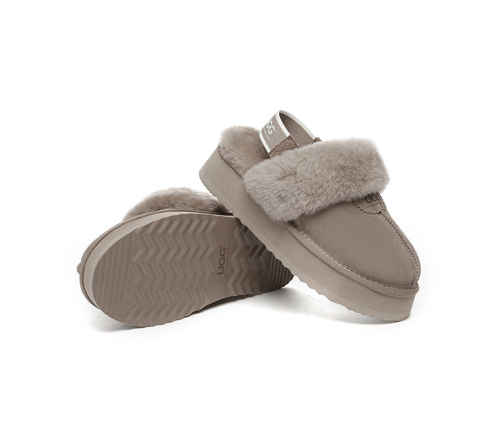 UGG Slippers - Removable Strap Slingback UGG Slipper Women Waffle Platform