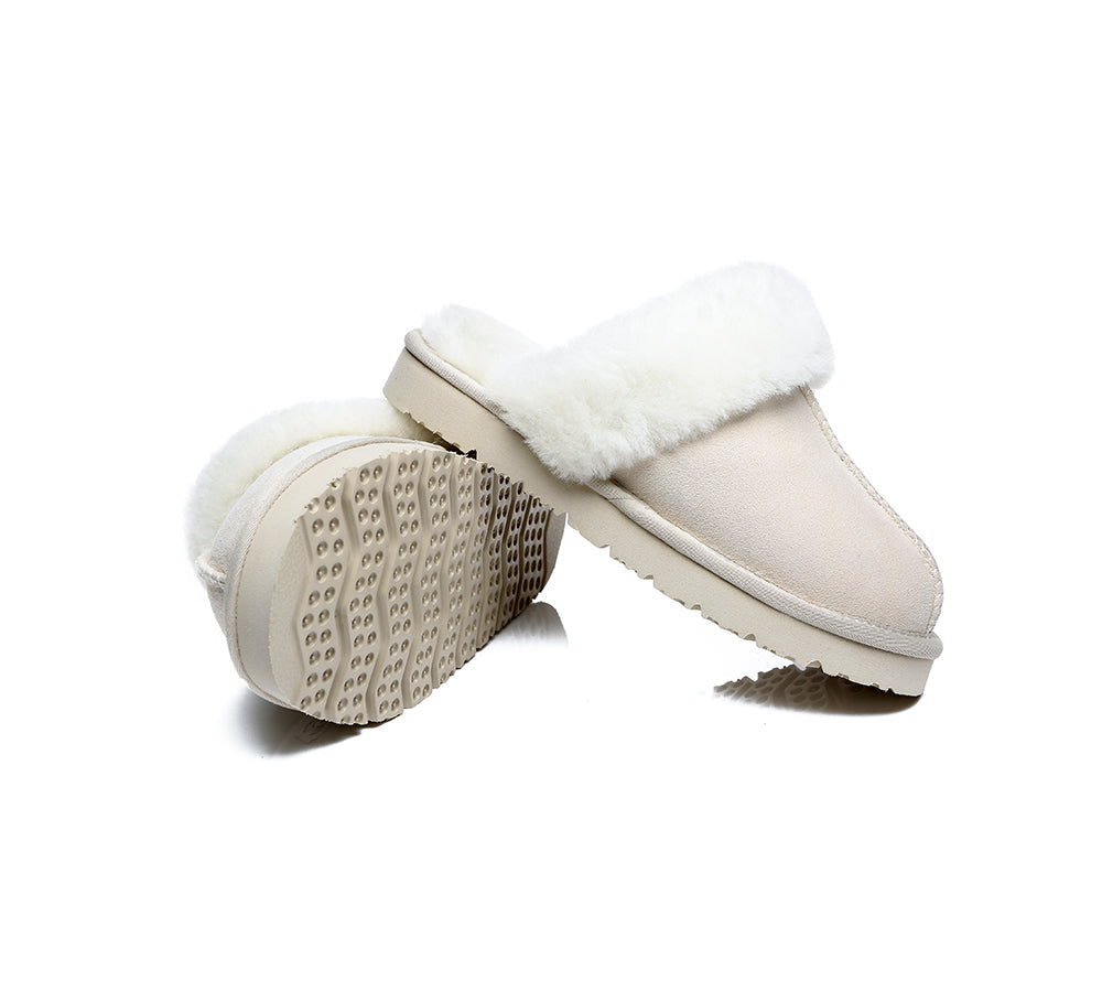 UGG Slippers - Sheepskin Wool Slippers Women Muffin Slipper Special Colour