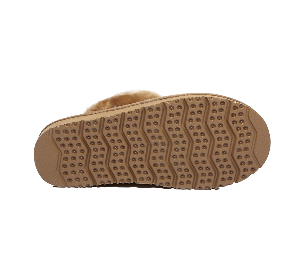 UGG Slippers - Sheepskin Wool Slippers Women Muffin Slipper Special Colour