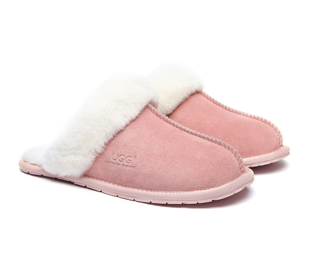 UGG Slippers - Ugg Slippers Australia Premium Sheepskin Unisex Scuff Rosa