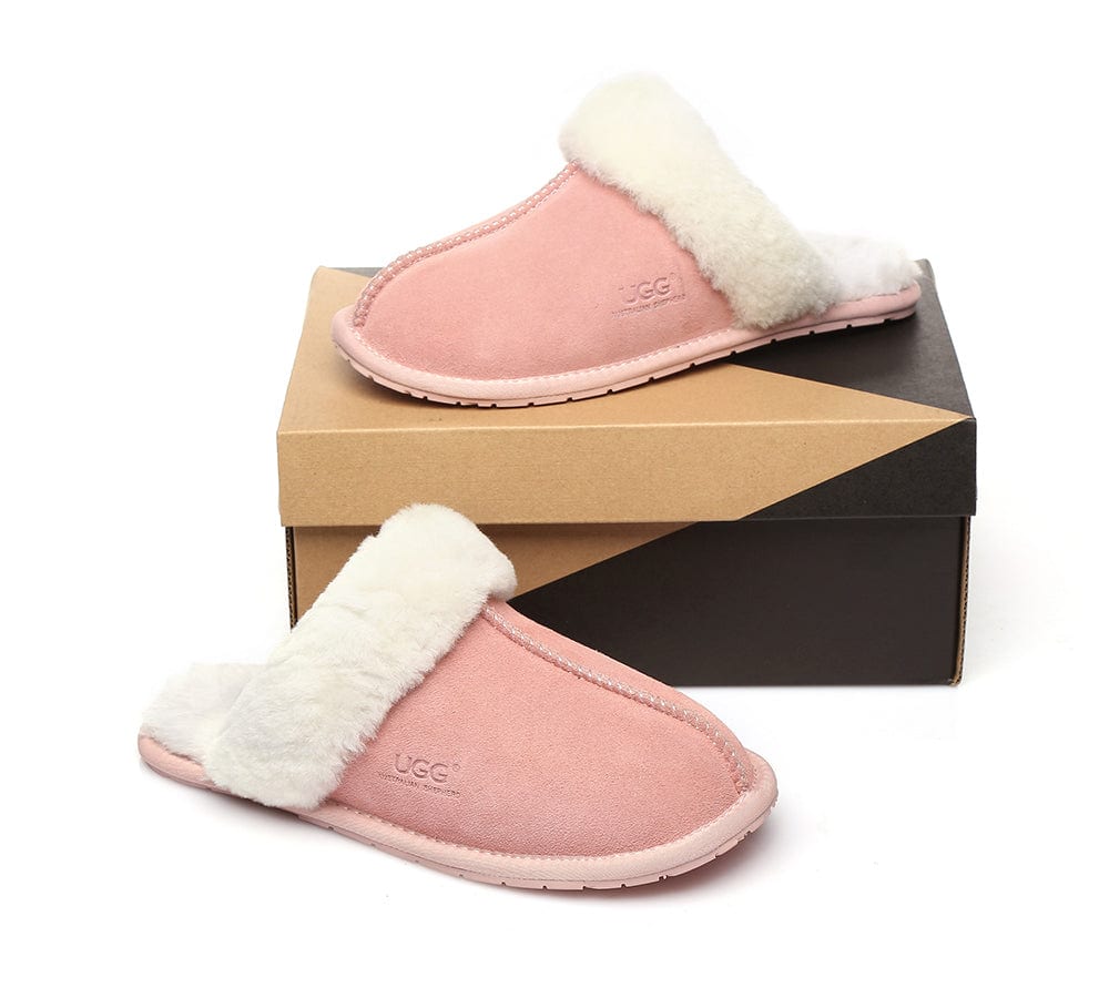 UGG Slippers - Ugg Slippers Australia Premium Sheepskin Unisex Scuff Rosa