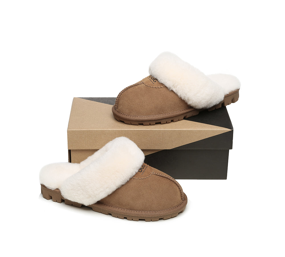 UGG Slippers - UGG Slippers Double Face Sheepskin Unisex Waffle Scuff