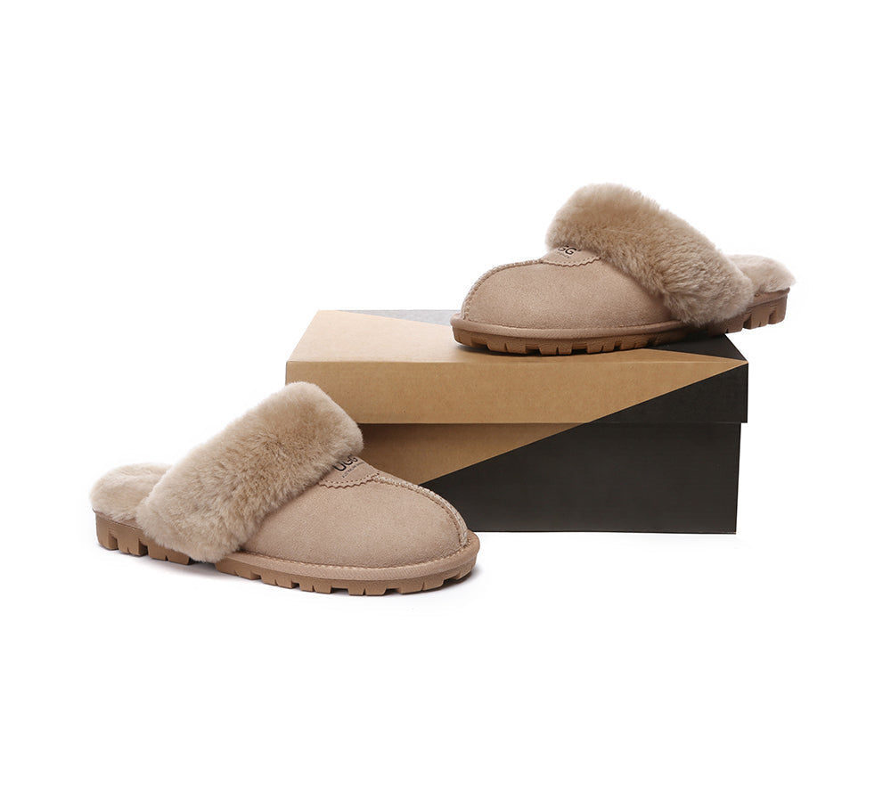 UGG Slippers - UGG Slippers Double Face Sheepskin Unisex Waffle Scuff