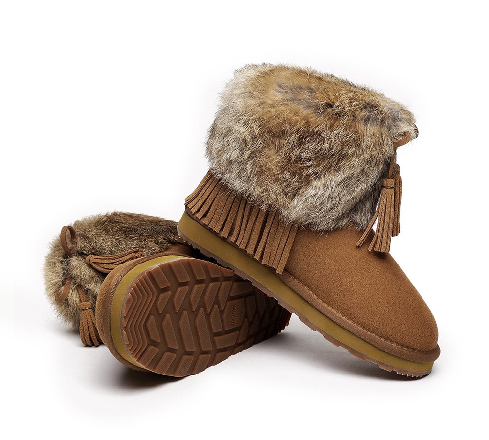 Urban UGG® Sheepskin Ankle Fur Top Women Boots Urban Foxy - UGG Boots - Chestnut - AU Ladies 4 / AU Men 2 / EU 35 - Uggoutlet