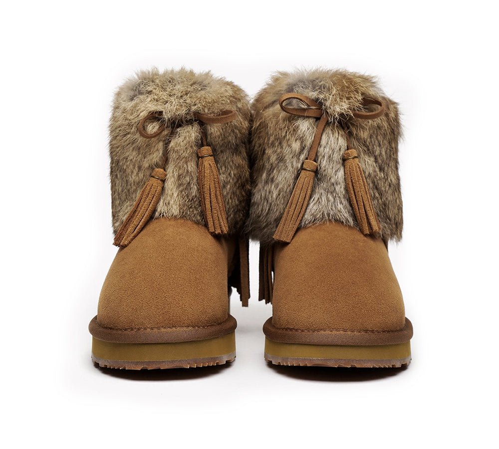 Urban UGG® Sheepskin Ankle Fur Top Women Boots Urban Foxy - UGG Boots - Chestnut - AU Ladies 4 / AU Men 2 / EU 35 - Uggoutlet