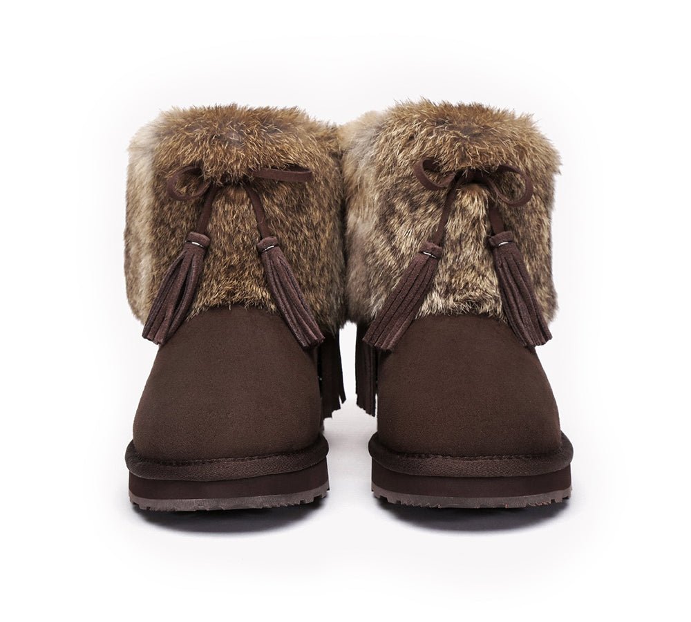 Urban UGG® Sheepskin Ankle Fur Top Women Boots Urban Foxy - UGG Boots - Chocolate - AU Ladies 4 / AU Men 2 / EU 35 - Uggoutlet