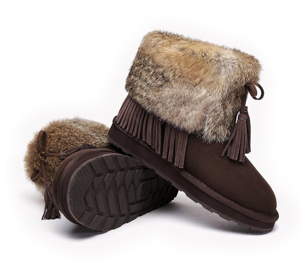 Urban UGG® Sheepskin Ankle Fur Top Women Boots Urban Foxy - UGG Boots - Chocolate - AU Ladies 4 / AU Men 2 / EU 35 - Uggoutlet